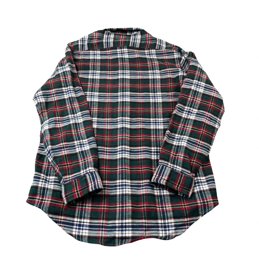 Polo Ralph Lauren Red White Green Dual Pocket Current Flannel Button Front M